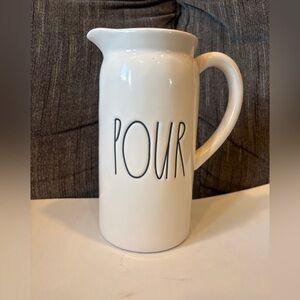 Rae Dunn White Ceramic Pitcher POUR